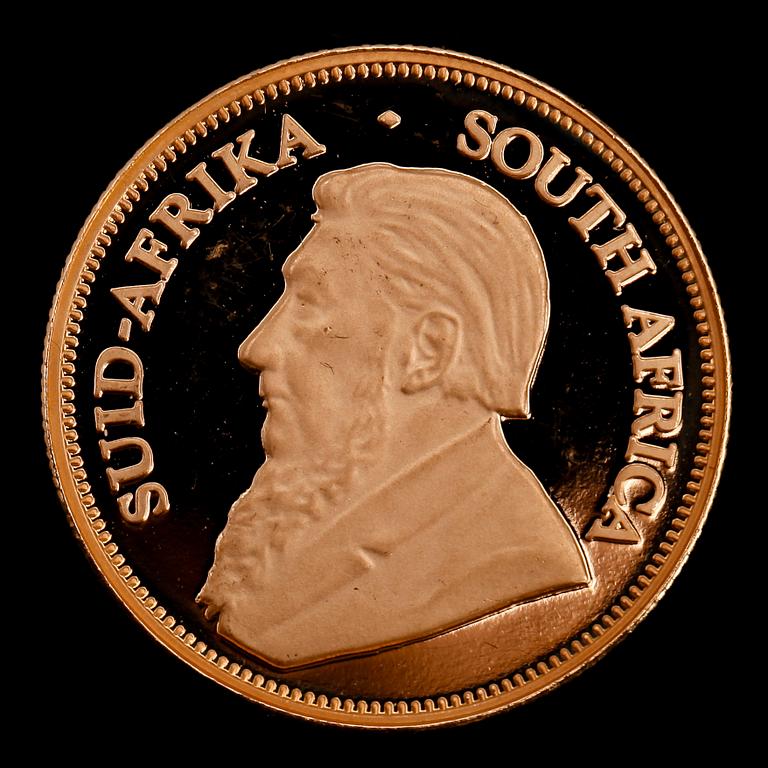 GULDMYNT, finguld, Krugerrand, Sydafrika, 2005. Vikt ca 8 g.