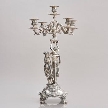 Lale Silverware & Co Ltd, femarmade kandelabrar, tre stycken, sterling silver, Istanbul, Turkiet 1900-tal.