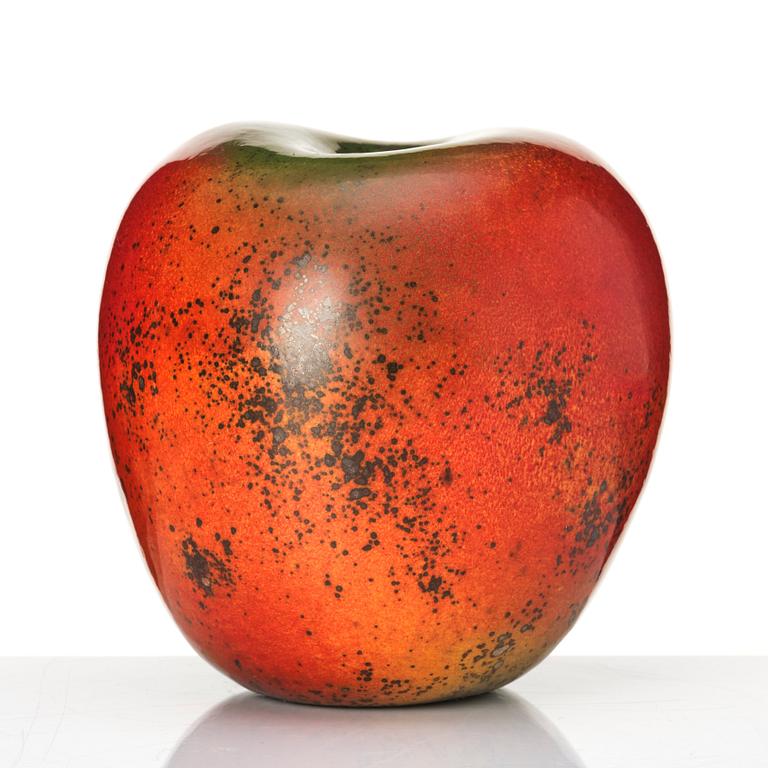 Hans Hedberg, a faience sculpture of an apple, Biotk, France.
