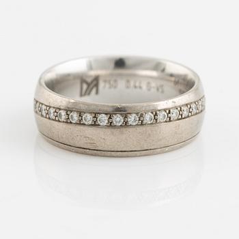 White gold and brilliant cut diamond ring.