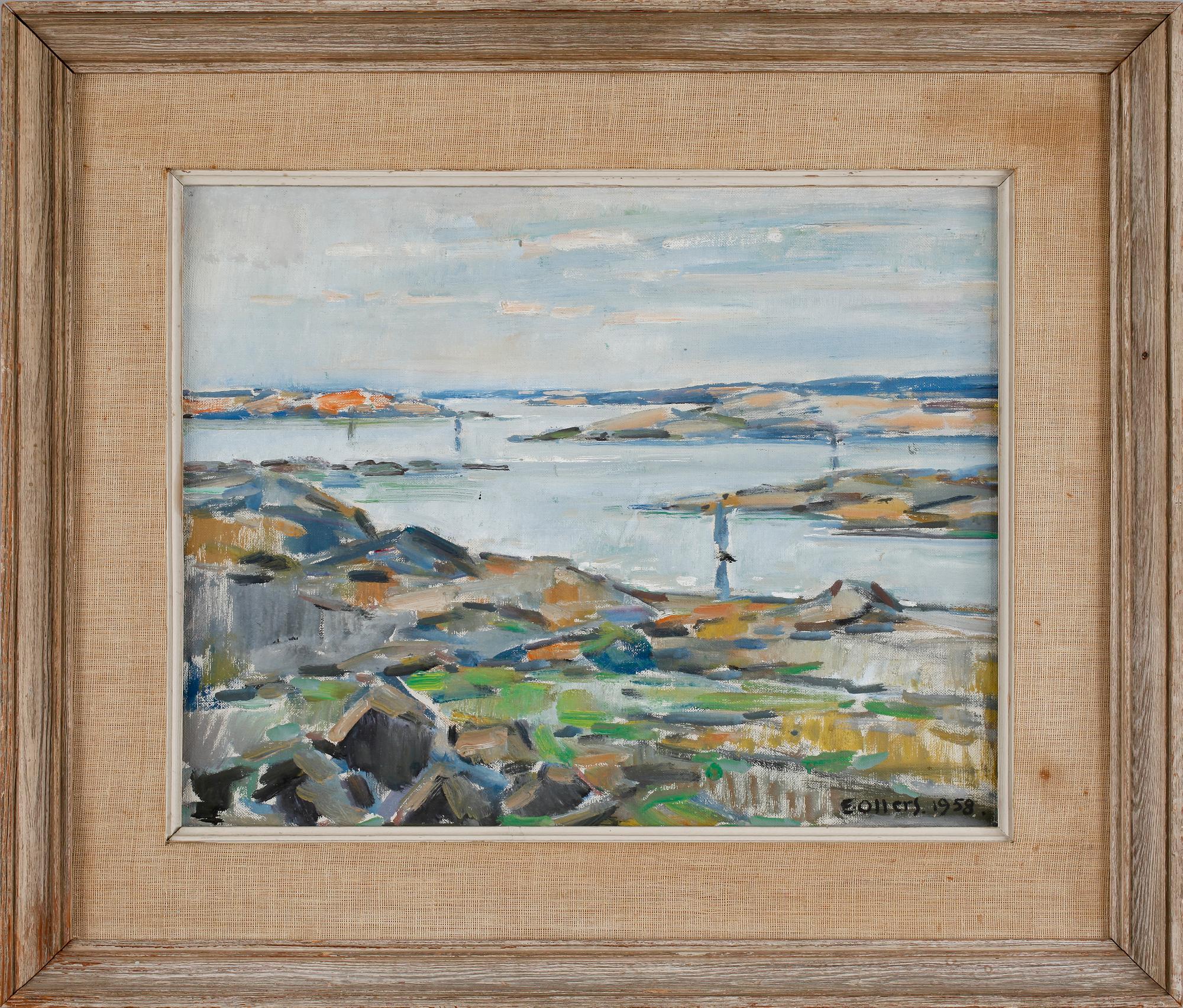 EDVIN OLLERS, olja på duk på pannå, sign o dat 1958.