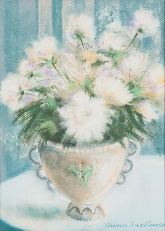 Anna Snellman, pastell, signerad.