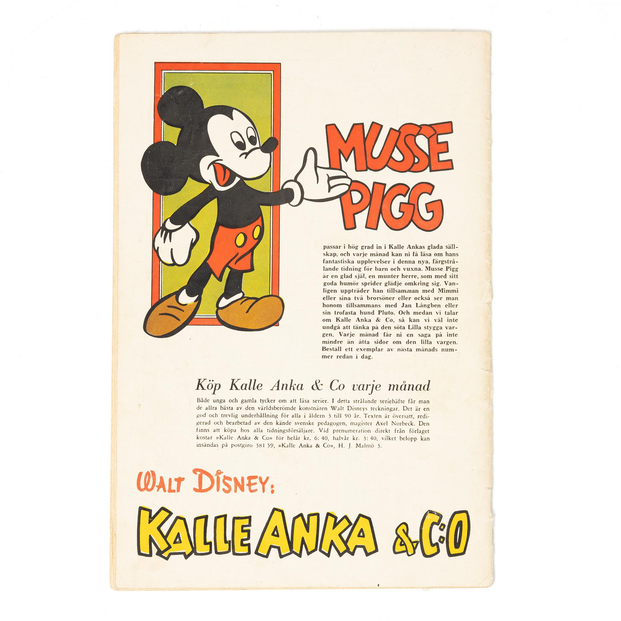 Comic book, Kalle Anka & Co, no. 3, 1948.