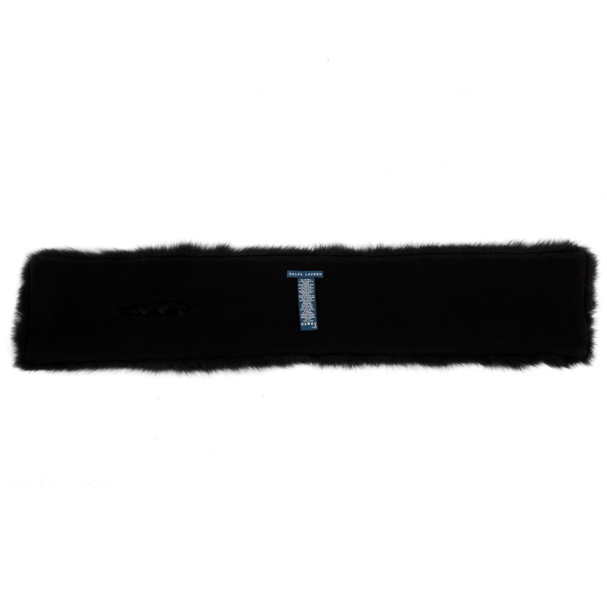 RALPH LAUREN, a black fur shawl.