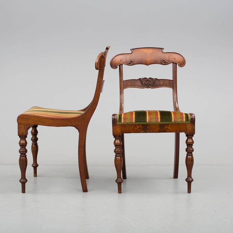 STOLAR, 7 stycken, senempire, 1800-talets mitt.