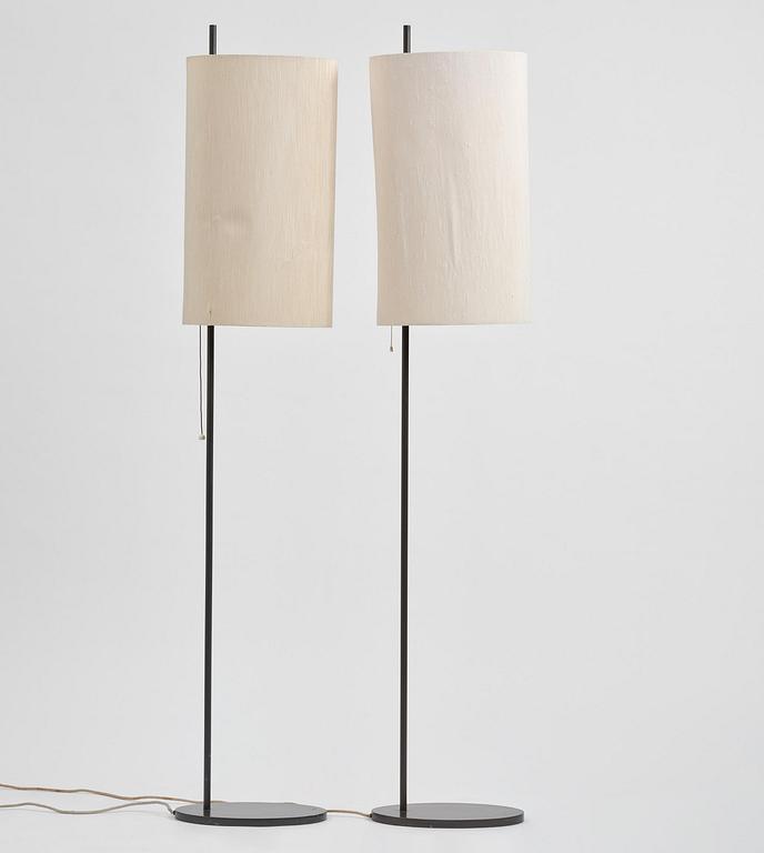 Arne Jacobsen, a pair of "AJ Royal" floor lamps, Louis Poulsen, Denmark, 1960s.