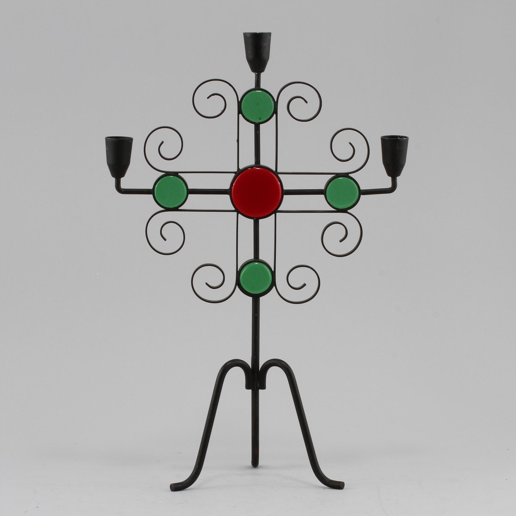 KANDELABER, samt FÖNSTERHÄNGEN, 2 st, Ystad metall, 1900-talets andra hälft.