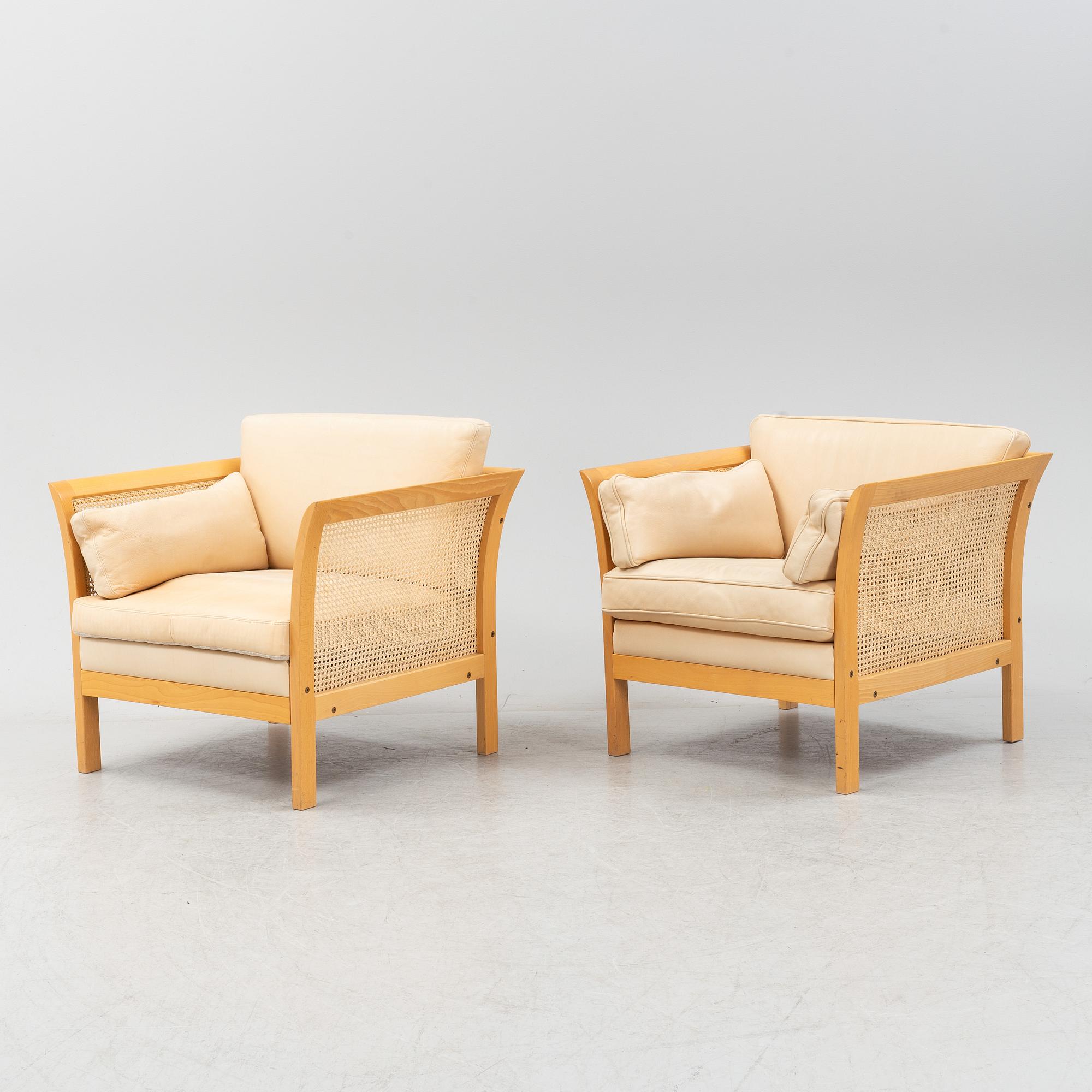 A pair of 'Rotan' easy chairs by Arne Norell, end of the 20th Century.