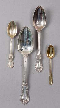 BESTICKSERVISDELAR, ca 70 delar, silver, "Olga". 1800/1900-tal.