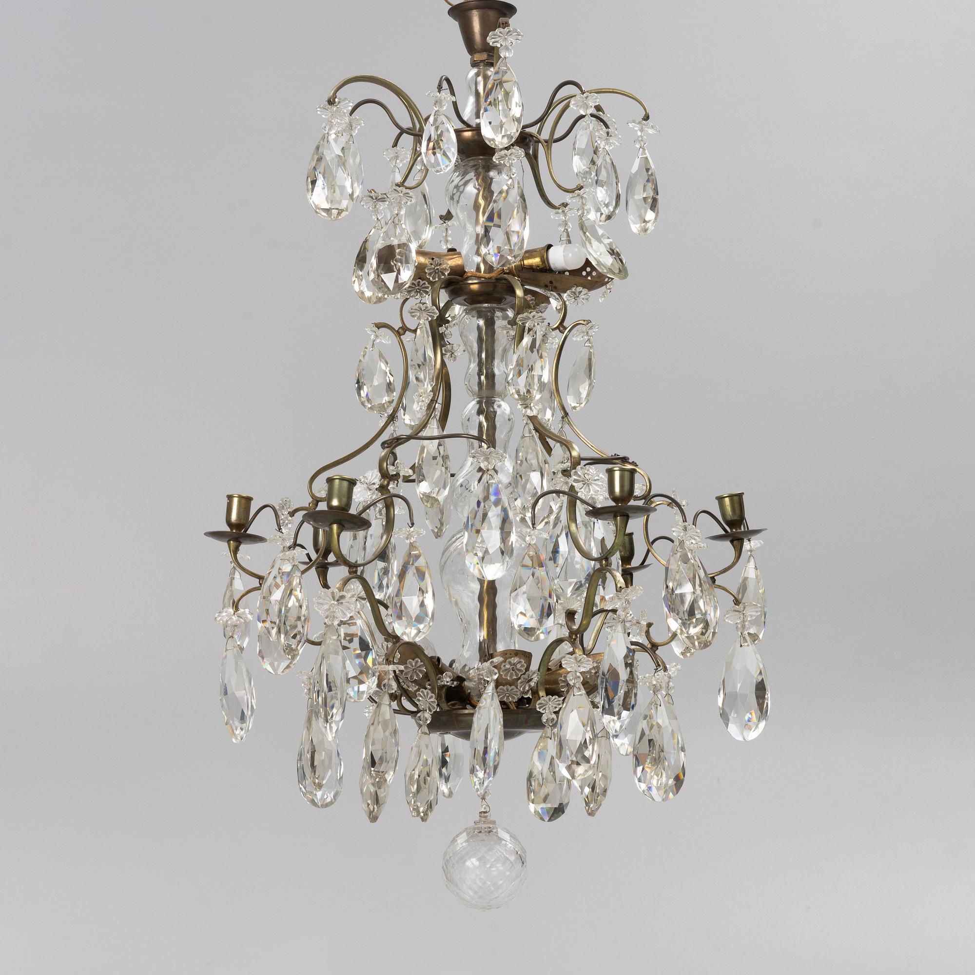 Chandelier, Rococo style, 20th century.