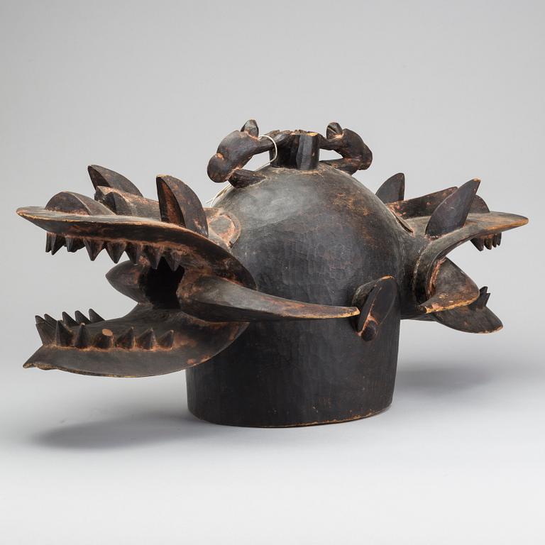 SENUFO, Kponiugo Firespitter double helmet, Ivory Coast.