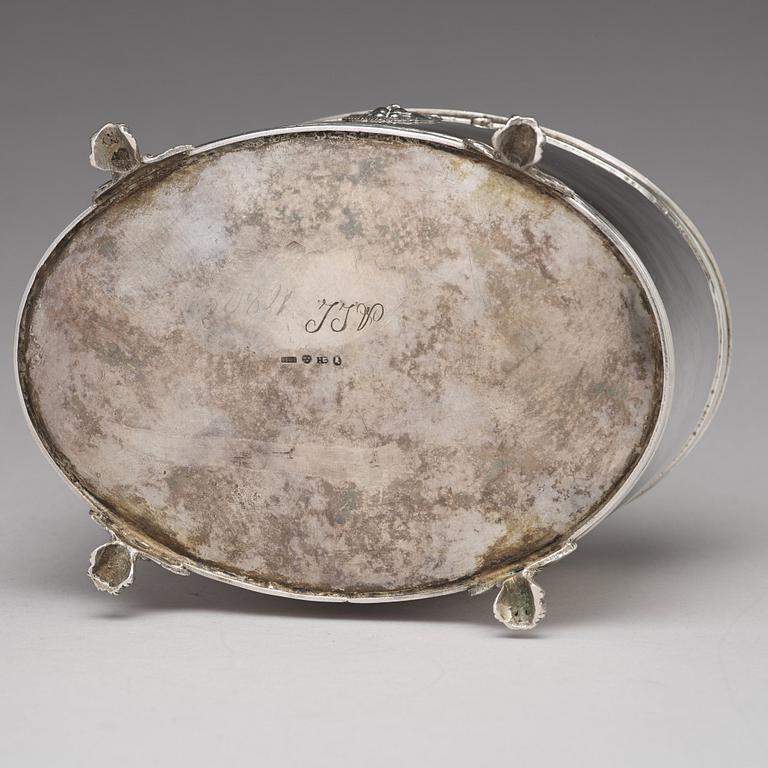 A Swedish 19th century silver sugar-casket, mark of Johan Fredrik Masman, Stockholm 1814.