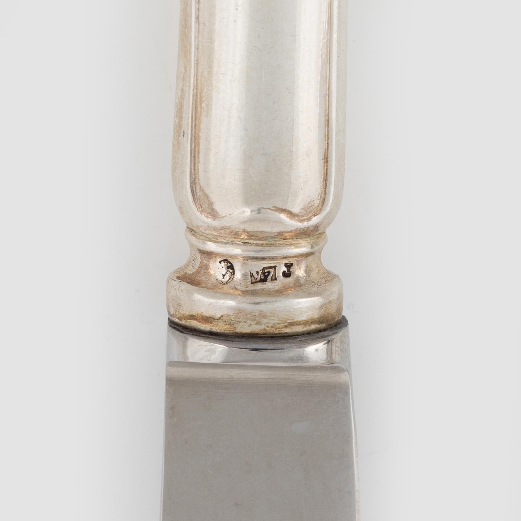 Bestickuppsättning, silver 36 st, "Svensk spets", GAB & C.G.Hallberg, Stockholm, R7-V7.