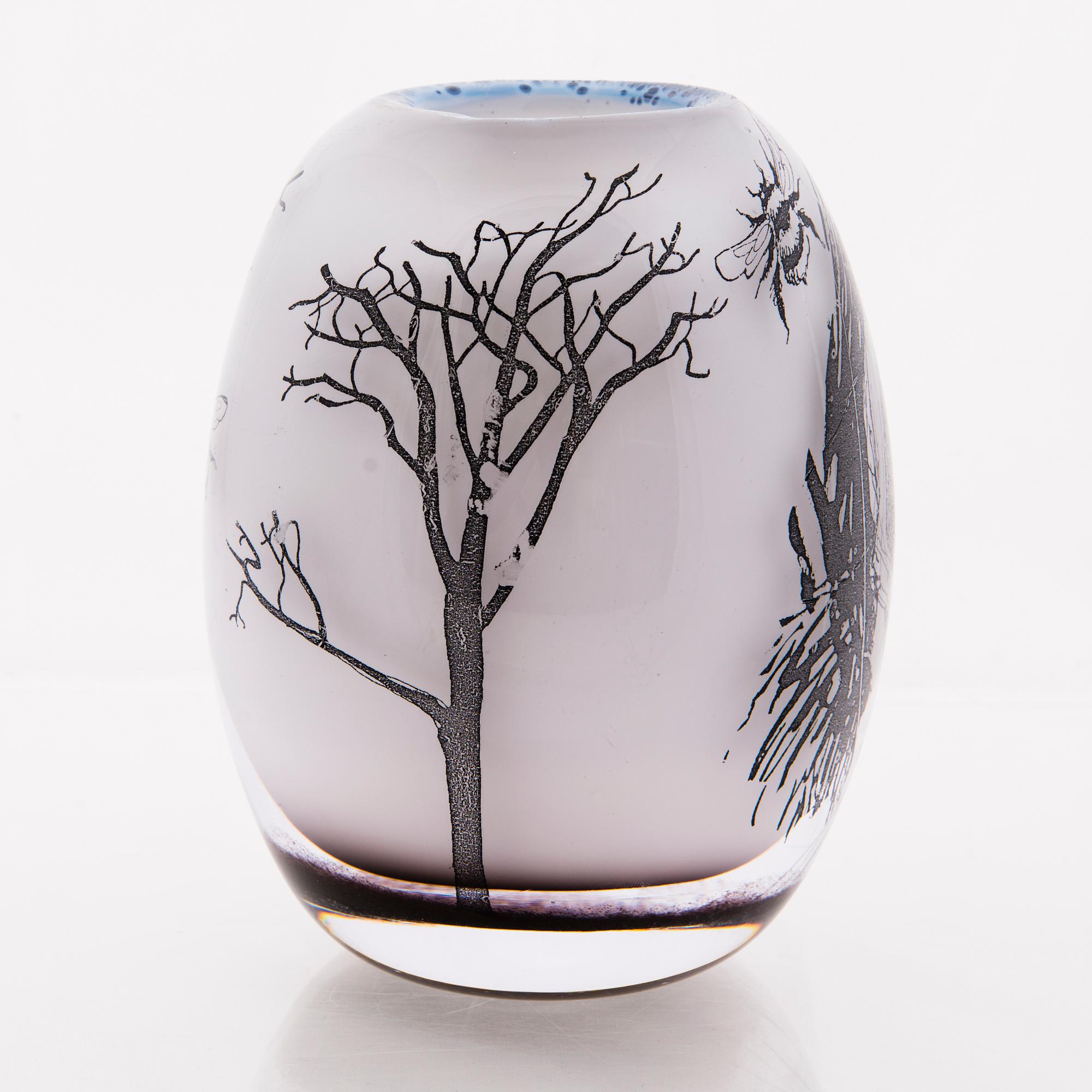 ELLA VARVIO, vas/ glasskulptur, signerad Ella Varvio 2017.