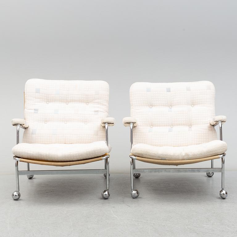 BRUNO MATHSSON, A pair of 'Karin' armchairs, Dux.