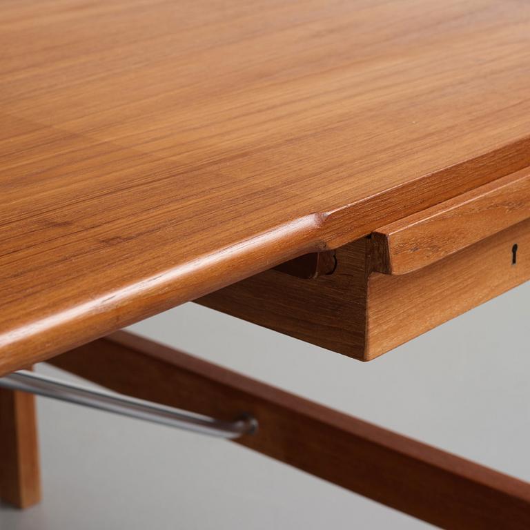 HANS J WEGNER, a "AT325A" teak and steel desk, Andreas Tuck, Denmark 1960's.