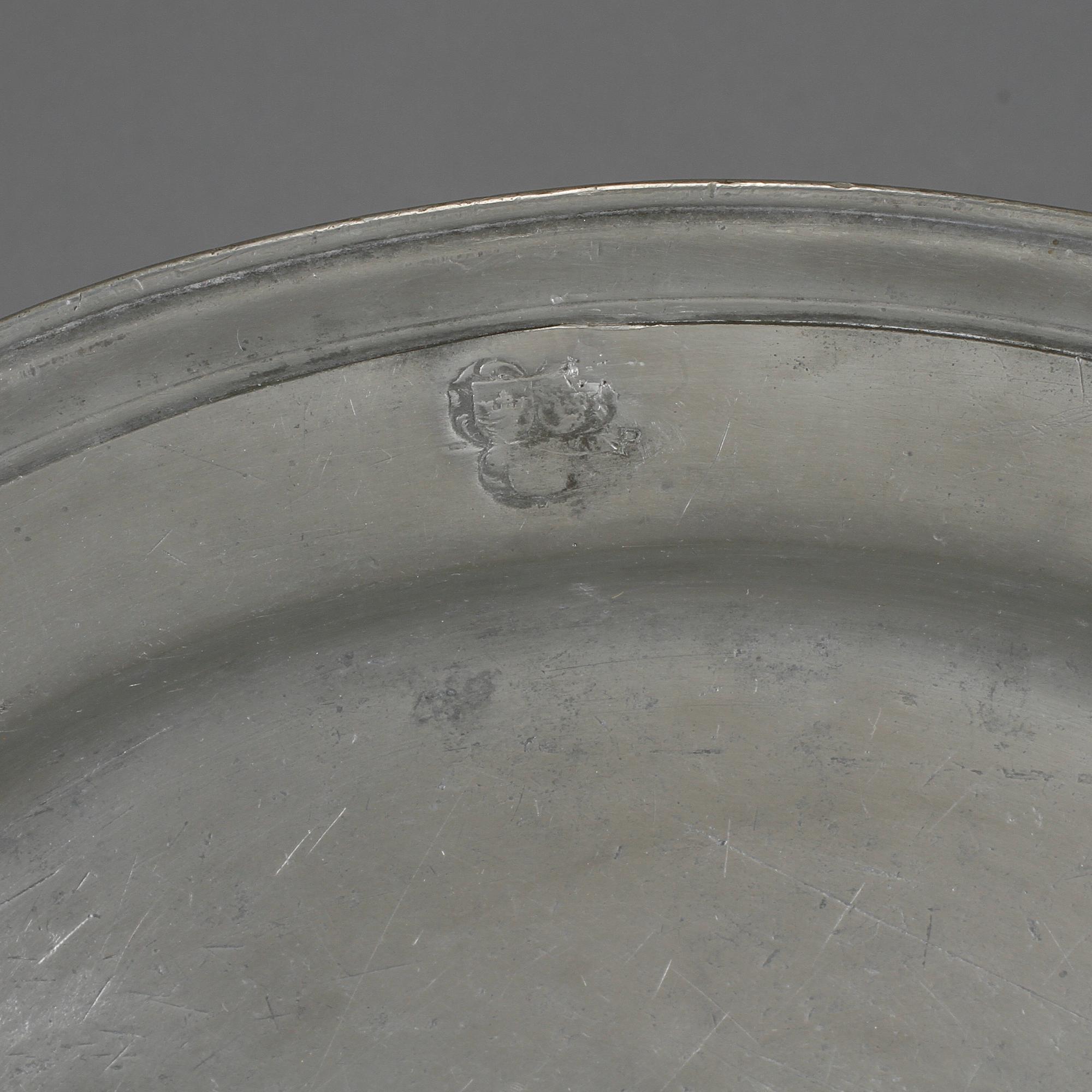 FAT, tenn, barock, Christian Wickman, Stockholm, stämplat med årsbokstav P för 1708.