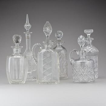 KARAFFER, 6 st, glas, 1900-tal.