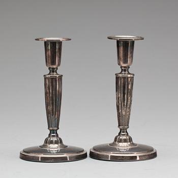 LJUSSTAKAR, ett par, sterlingsilver, CG Hallberg, 1960.