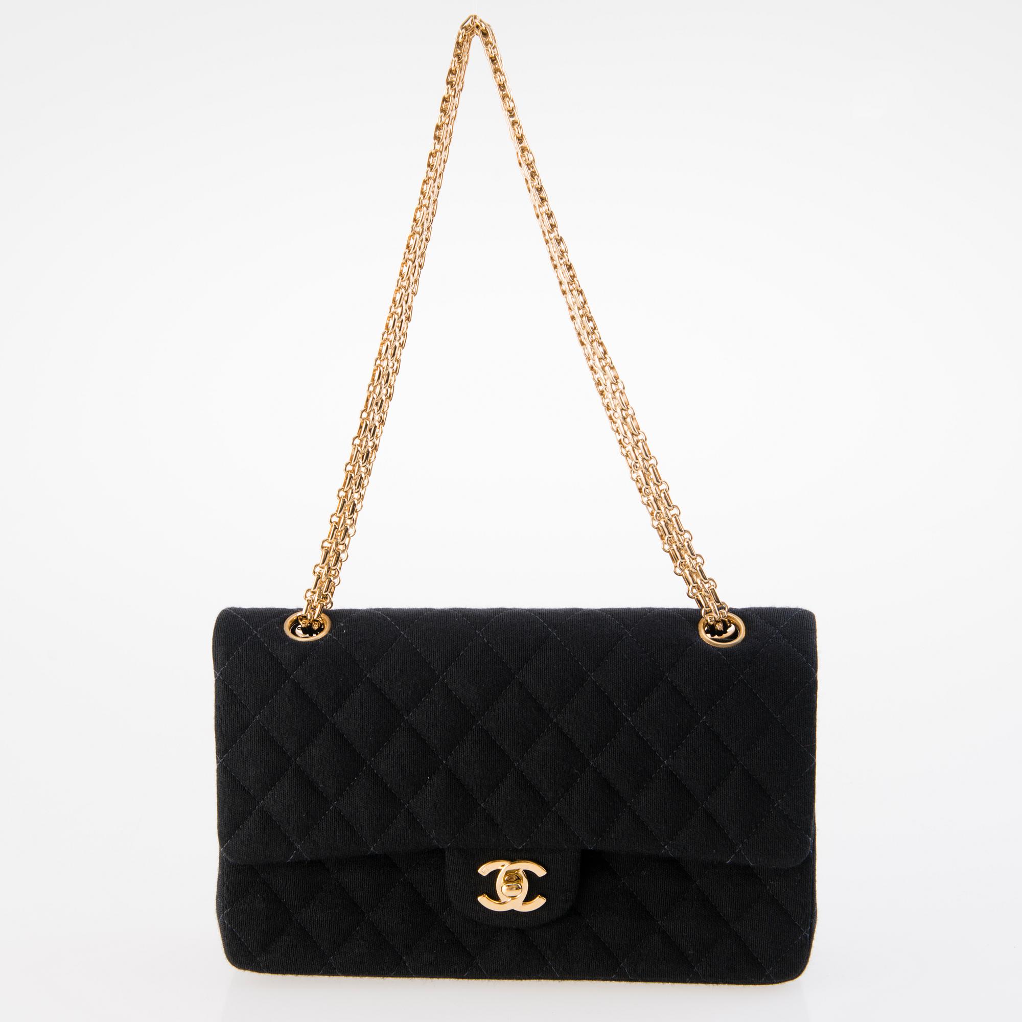 CHANEL, "Jersey Double Flap Bag", LAUKKU.