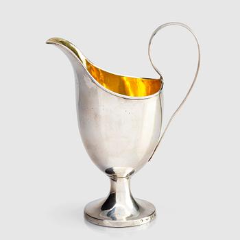 280. A Swedish parcel-gilt silver cream-jug, mark of Gustaf Hagström, Stockholm 1807.