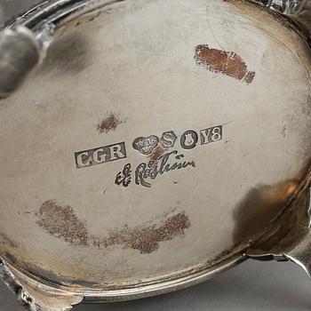 KAFFESERVIS, 3 delar, silver, Eric Råström, Stockholm, 1949. Total vikt ca 1600 gram.