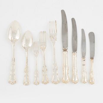 A Swedish Silver Cutlery Set, model 'Prins Albert', CG Hallberg, Stockholm, including pieces from 1945 (51 pieces).