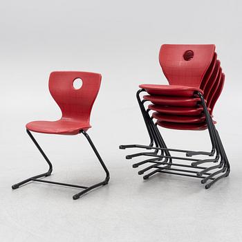 Verner Panton, six 'Pantoswing' chairs, VS, 21st ventury.