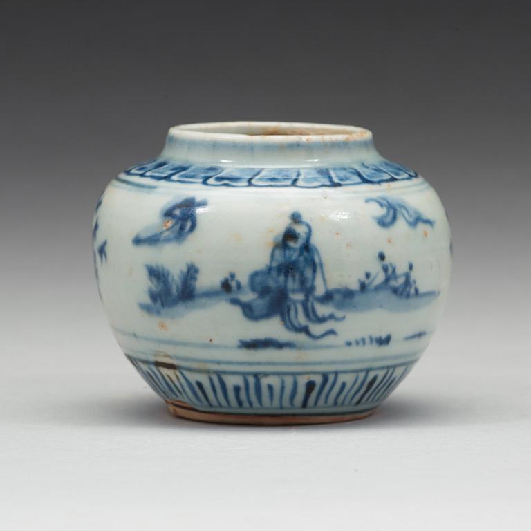 A blue and white Jar, Ming dynasty (1368-1644).