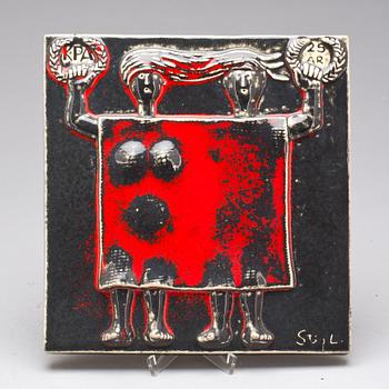 Stig Lindberg · VÄGGRELIEF, stengods, Stig Lindberg, Gustavsberg.