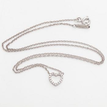 Tiffany & Co, halsband, "Metro Heart", 18K vitguld och diamanter.