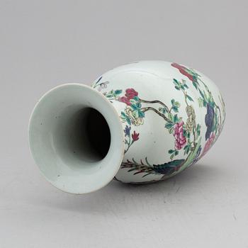 A Chinese famille rose floor vase, 20th century.