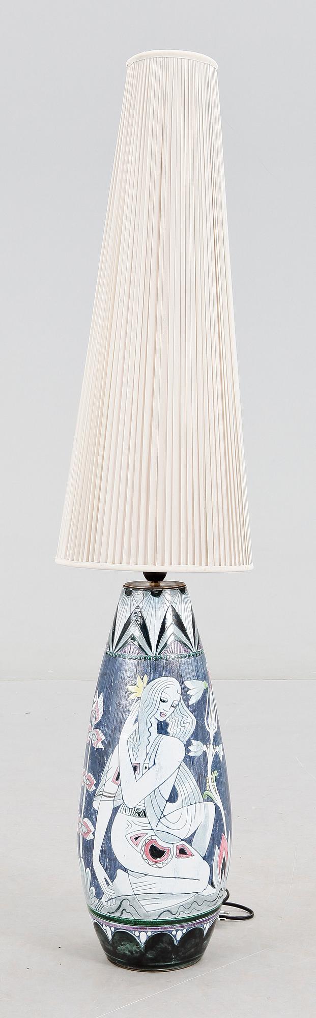 GOLVLAMPA, glaserad keramik, Marian Zawadsky, Tilgmans Keramik, sign o dat 1958.