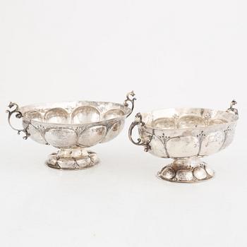 Two silver brandy-bowls, Nothern Europe, 18th century, unidentified maker's mark.
