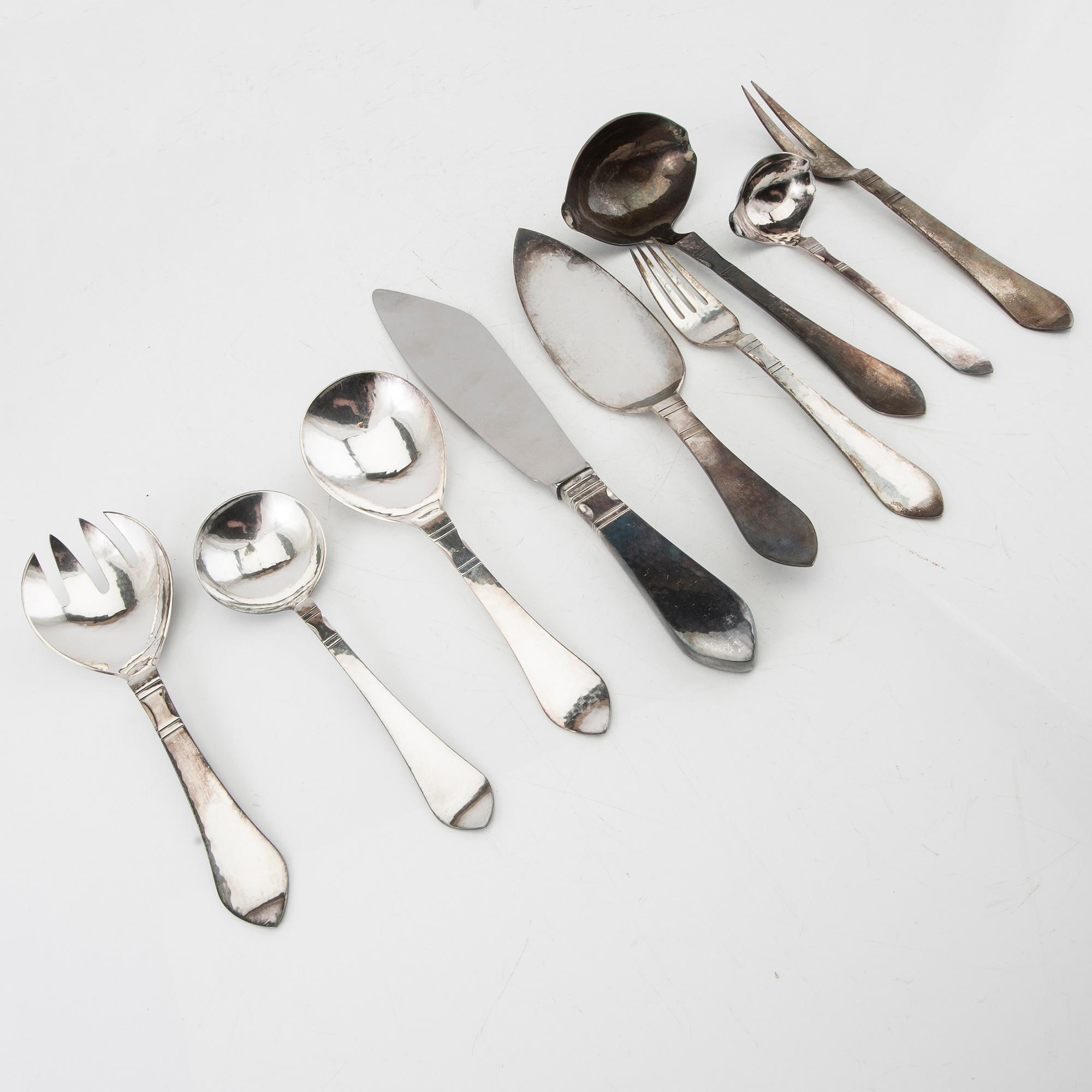 Georg Jensen cutlery 110 dlr Antik Continental silver Denmark after 1945. Bukowskis