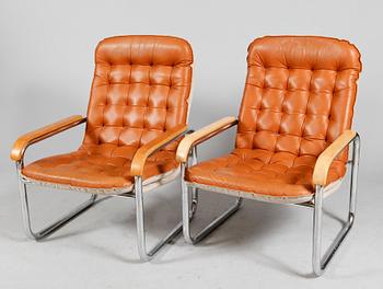 FÅTÖLJER, 4 st, 1900-talets andra hälft.