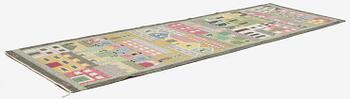 Edna Martin, a flat weave runner, c. 335 x 104 cm signed SH EM.