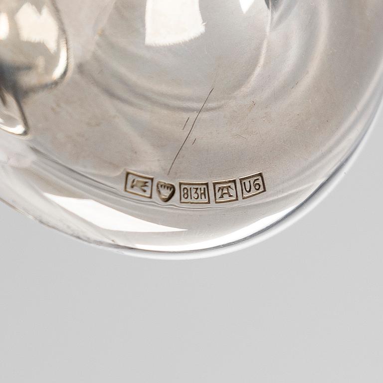 A 10-piece set of parcel-gilt silver beakers, Suomen Kultaseppä oy, Turku 1949.