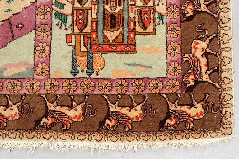 Matto, semi-antique Tabriz, "The four seasons", ca 261 x 175 cm.