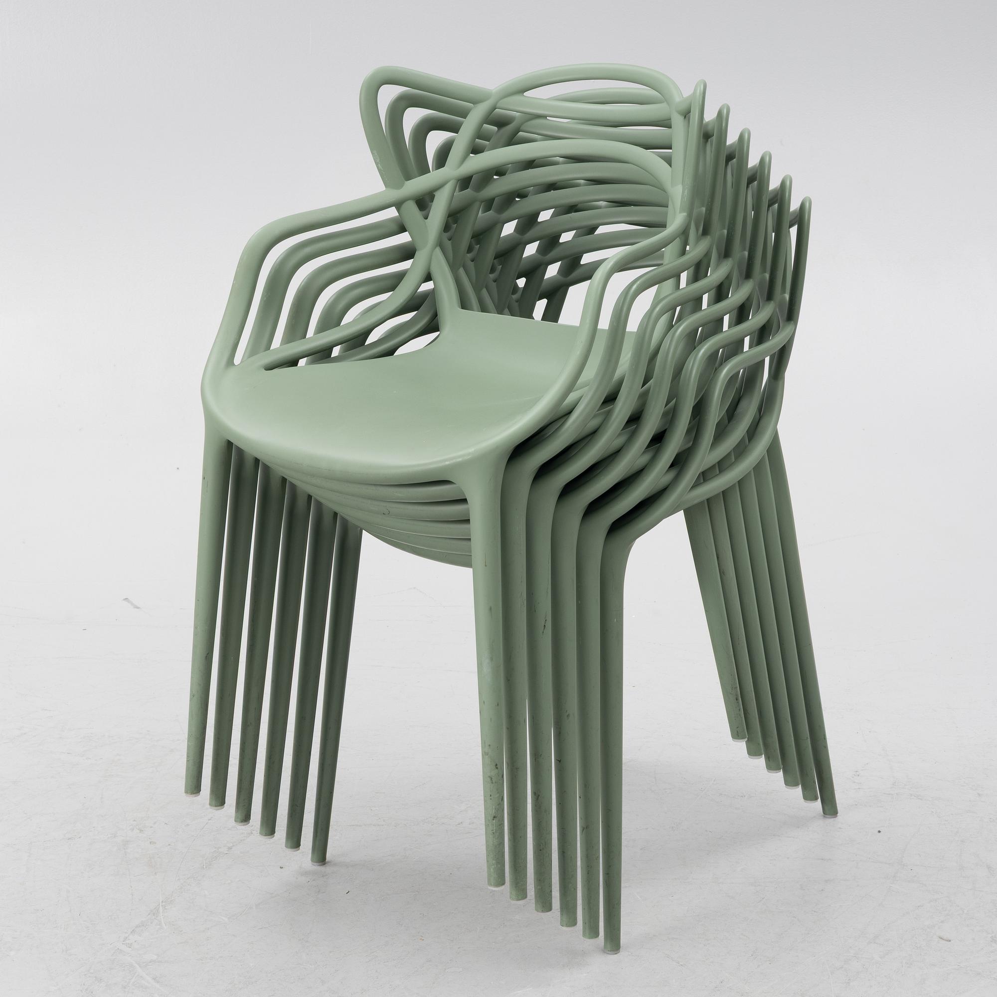 Philippe Starck, & Eugeni Quitllet, six 'Masters' chairs, Kartell, Italy.