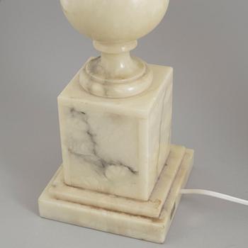 a pair of Italian alabaster table lights from the second half of the 20th century.