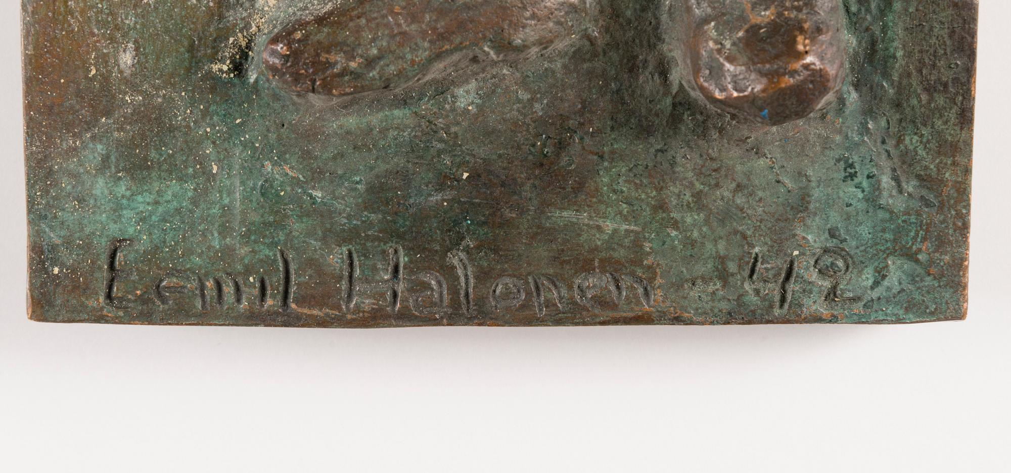 EMIL HALONEN, relief, bronze, signed and dated -42.