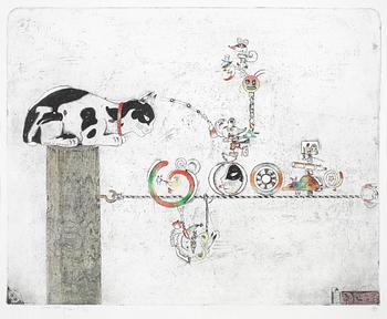 JORGO KRALLIS, kolorerad etsning, signerad och numrerad 66/125.
Beskrivni.