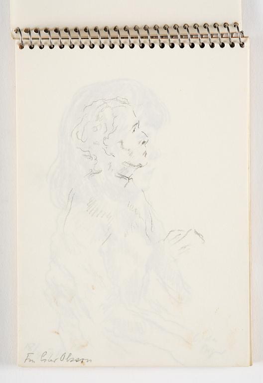 Lotte Laserstein, 4 skissböcker med blyertsteckningar.