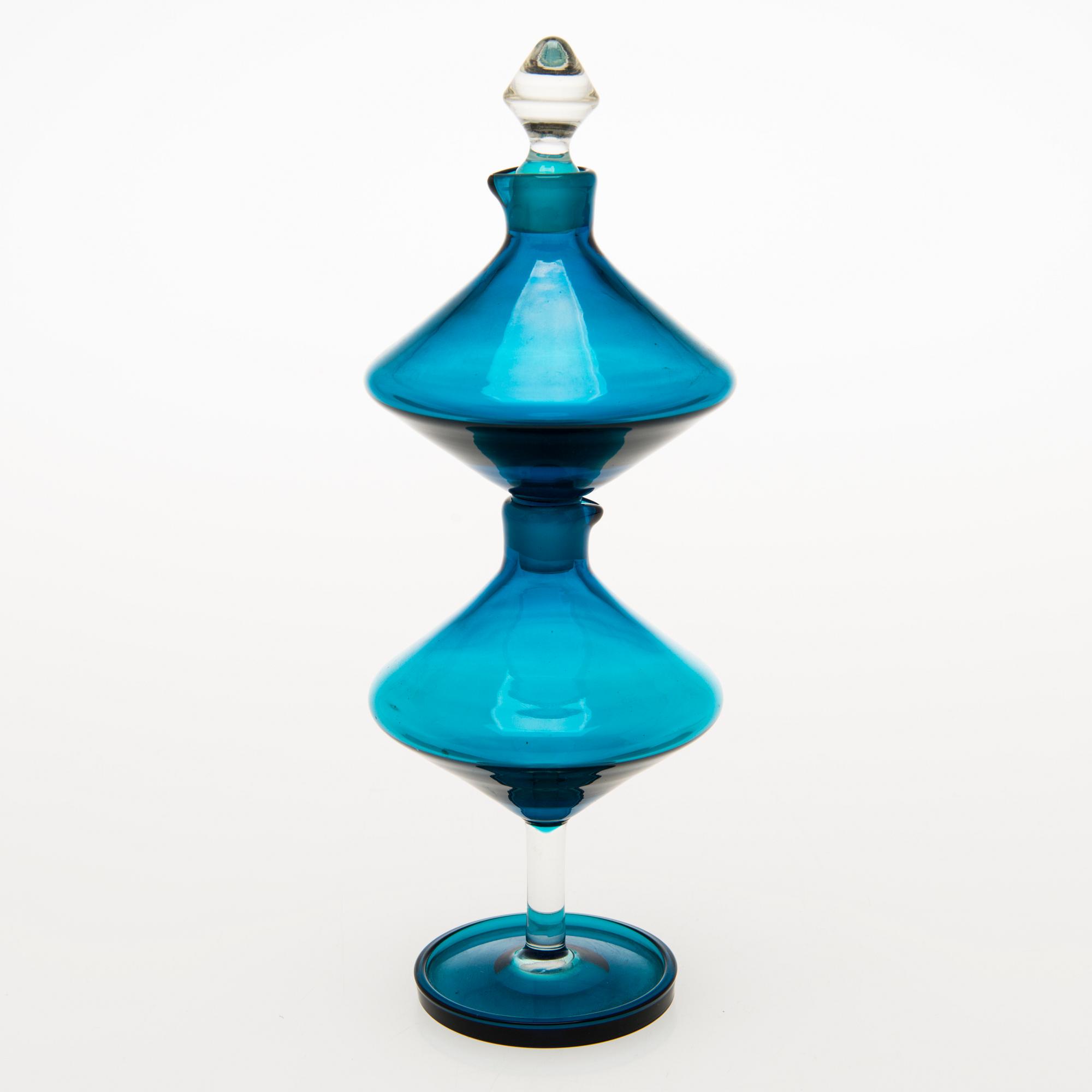 NANNY STILL 1960s Harlekiini vinegar and oil carafe, model 1740, Riihimäen Lasi Oy.