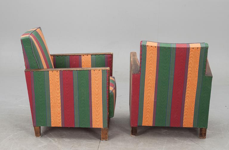 FÅTÖLJER, ett par, art deco, 1900-talets första hälft.