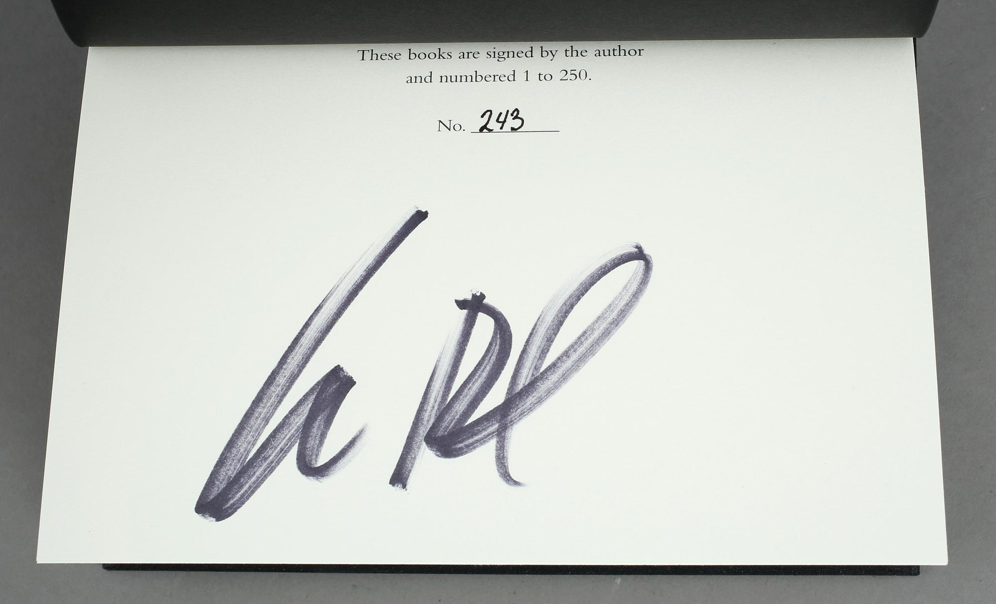 LOU REED, Bok, "The Raven", specialutgåva, signerad och numrerad 243/250. Utgiven 2003.