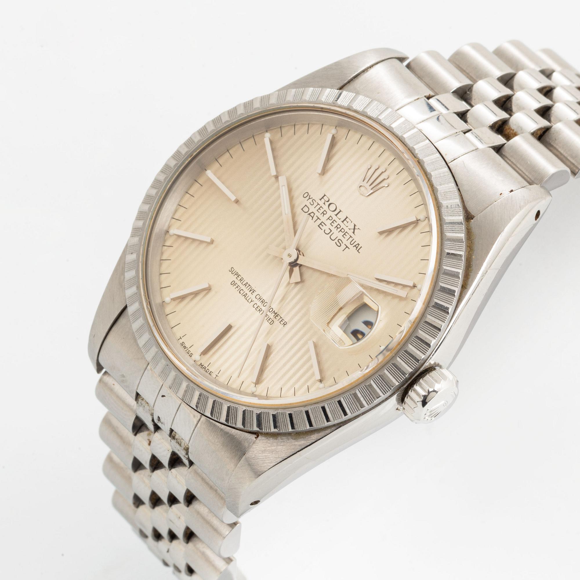 Rolex, Oyster Perpetual, Datejust, "Tapestry Dial", wristwatch, 36 mm.