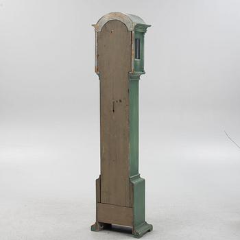 A painted longcase clock. 18th/19th Century.