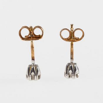 ÖRHÄNGEN, 14K guld, briljantslipade diamanter tot. ca 0,10 ct.